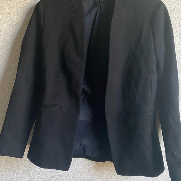 J. Crew Going Out $198 Black Preppy Dark Academia Gramercy Twill Open Blazer 4 - Picture 4 of 16